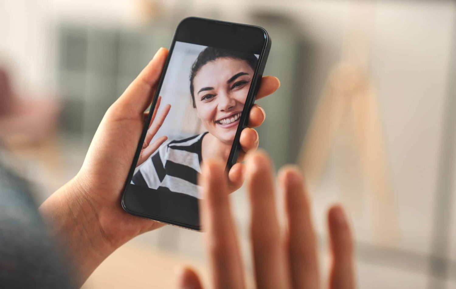 Home,Video,Call,On,Mobile,Phone
